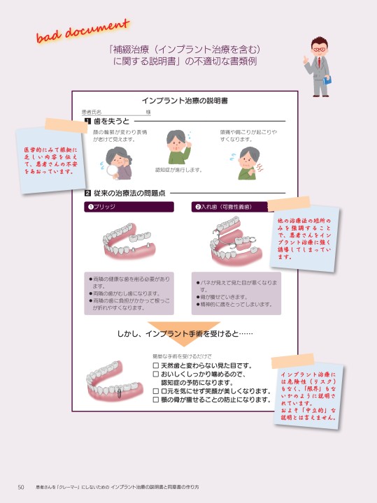 インプラント治療の説明書と同意書の作り方